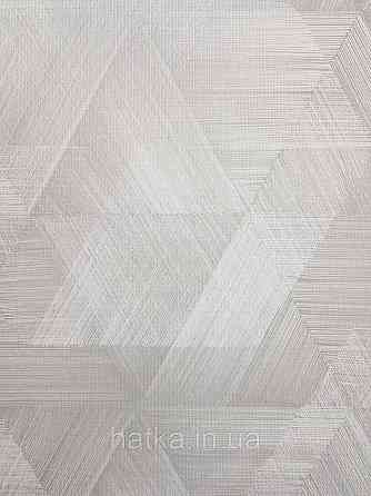 Шпалери метрові вінілові на флізеліні Sintra Vila геометрія фігури трикутники 3д сірі із зеленим 535622 Київ
