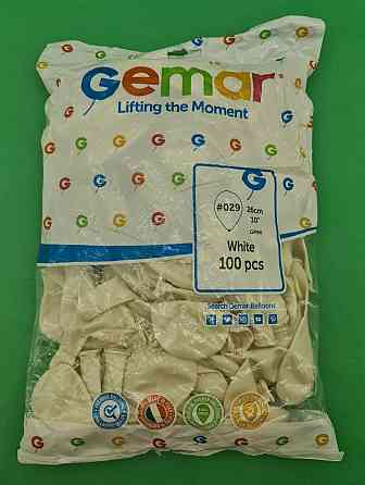 Повітряна куля білий металік 10" (25 см) Gemar 100 шт (1 пач.) Харків