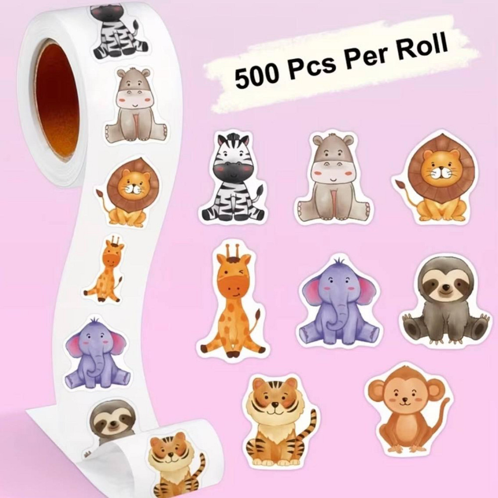 Наклейки животные детские 500 шт набор стикеров для упаковки подарков декора Киев - изображение 3