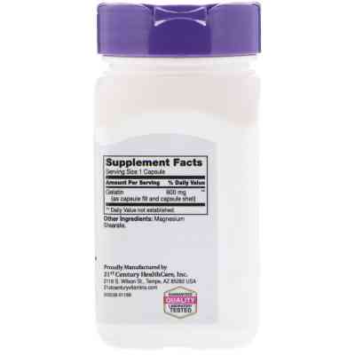 Аминокислота 21st Century Желатин, Gelatin, 600 мг, 100 капсул (CEN-22663) Винница