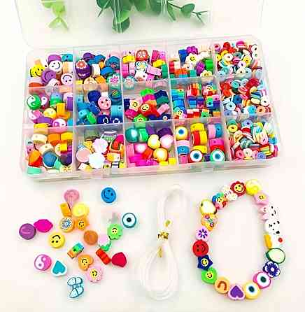 Набор бусин из полимерной глины для браслетов и украшений, 990 шт Киев