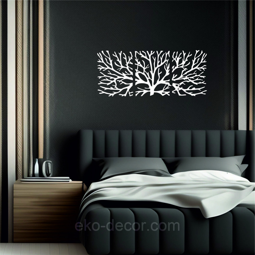 Декоративне настінне Панно «Дерево» Декор на стіну 70*160 см, Білий Київ - фото 5