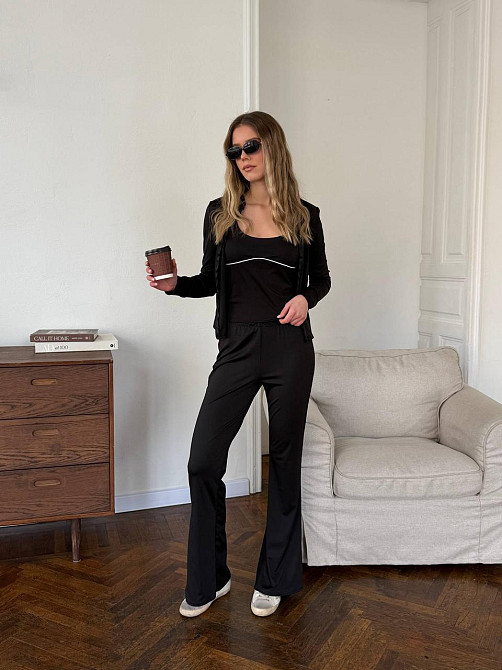 Жіночий комплект-трійка спорт Чорний, 42/46 Харків - фото 1