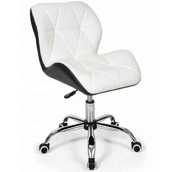 Крісло офісне комп'ютерне B-531 на коліщатках робоче для комп'ютера офісу дому Чорно-білий Київ