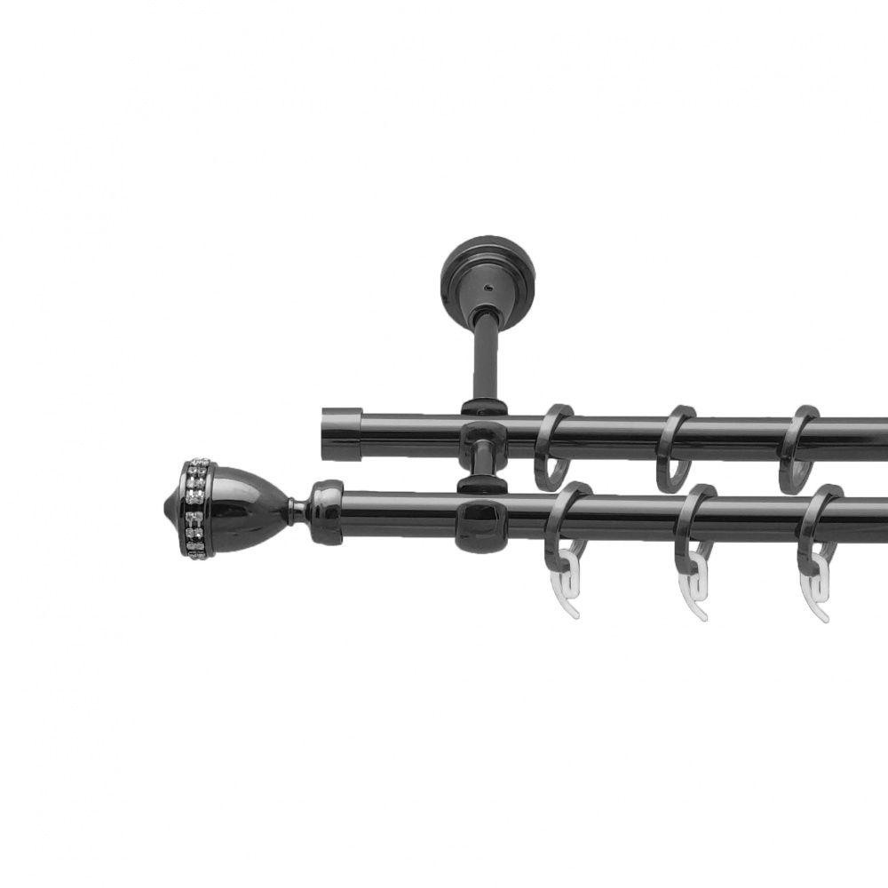 Карниз Orvit Етернія металевий дворядний відкритий гладка труба кільце фасонне металеве  Онікс 16\16 мм 300 см Львов - изображение 1