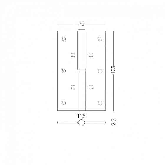 ЗАВІСА ДЛЯ ДВЕРЕЙ З'ЄМНА ПРАВА H-120R SN МАТОВИЙ НІКЕЛЬ Київ