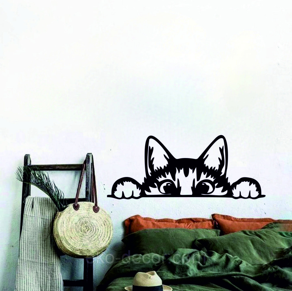 Декоративное настенное 3D Панно «Кот» Декор на стену с объемом (цена за 1 шт) 70*28 см, Черный Киев - изображение 6