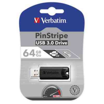 USB флеш накопичувач Verbatim 64GB PinStripe Black USB 3.0 (49318) Вінниця