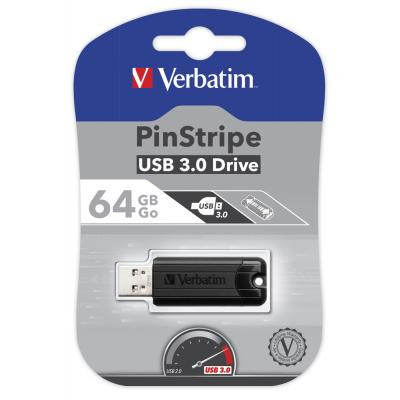 USB флеш накопитель Verbatim 64GB PinStripe Black USB 3.0 (49318) Винница - изображение 5