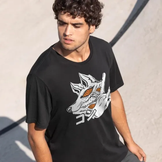 Футболка чоловіча з  принтом Человек Бензопила Демон Лис Розмір 48 Дніпро