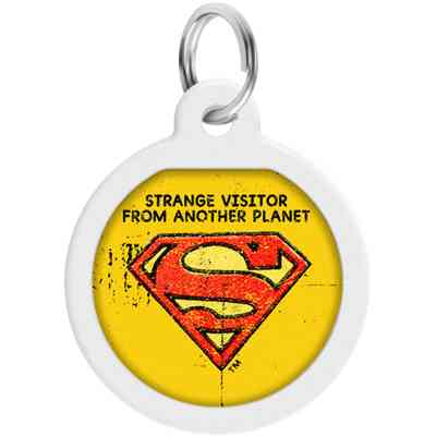 Адресник для животных WAUDOG Smart ID с QR паспортом "Супермен винтаж", круг 25 мм (0625-1011ru-eng) Винница