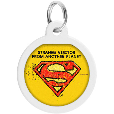 Адресник для животных WAUDOG Smart ID с QR паспортом "Супермен винтаж", круг 25 мм (0625-1011ru-eng) Винница - изображение 1