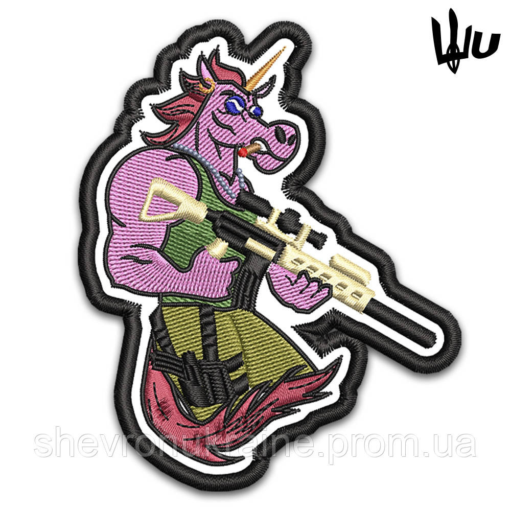 Шеврон под заказ Единорог (Срок изготовки 3-5 дней. На липучке) Размер 9x7.5см Киев - изображение 1