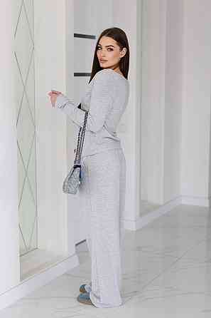 Жіночий костюм з асиметричним лонгслівом "Travel" |  Норма та батал Сірий, 46-48 Київ