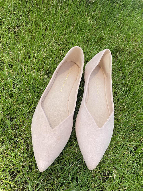TEE Tspace Балетки човник жіночі з гострим носком, колір пудра, еко-замша TEE Tspace -12 весна- Коломыя - изображение 2