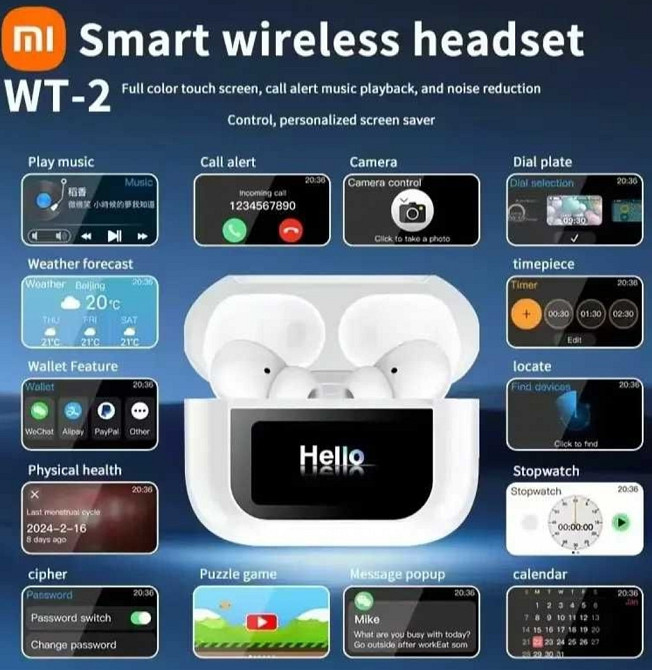 Бездротові навушники з дисплеєм Xiaomi Tour Pro6 ANC Black Screen. Київ - фото 6