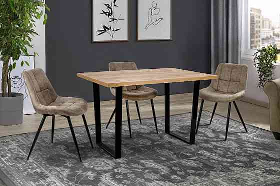 Стіл Кентукі 120/80*75, крафт золотий /чорні ноги Київ