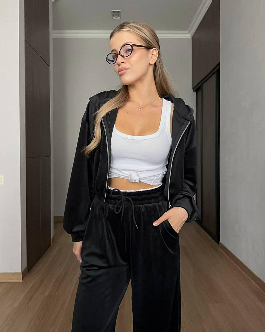 Женский прогулочный костюм двойка: кофта и штаны велюр спорт Одесса - изображение 2