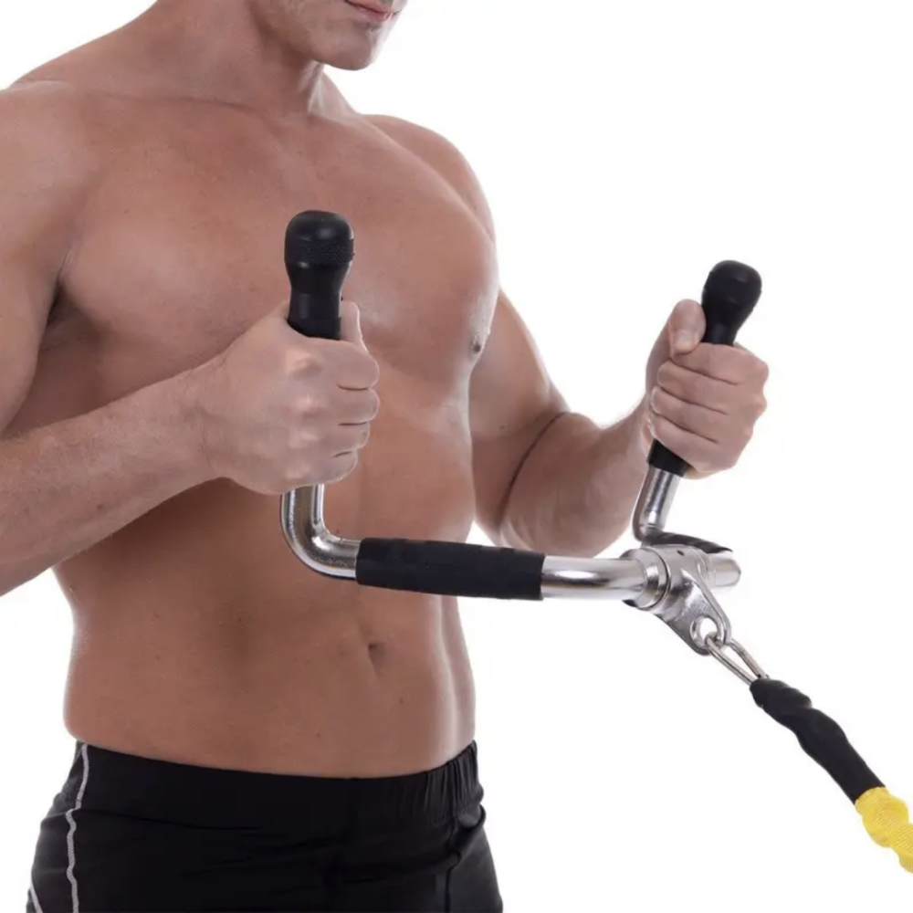 Ручка для тяги York Fitness багатофункціональна з гумовими рукоятками, хром Киев - изображение 9