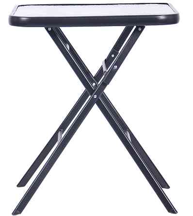 Садовий стіл складний Wave Скло Чорний Київ