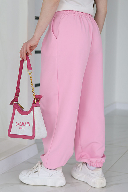 Жіночі широкі штани джогери "Flavio" Норма та батал Рожевий, 54-56 Київ - фото 3