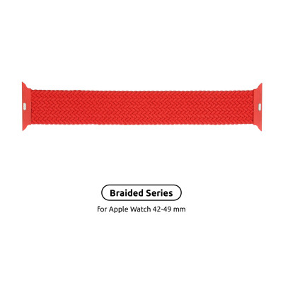 Ремешок для смарт-часов Armorstandart Braided Solo Loop для Apple Watch 49/46/45/44/42 (Series 1-3) Red Size 8 (160 mm) (ARM58082) Винница - изображение 1