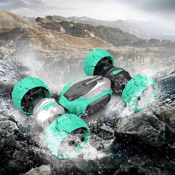 Машинка трансформер-перевертыш на радиоуправлении с торсионной подвеской ,зелёная Каменец-Подольский