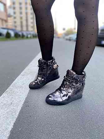 Снікерси жіночі Gofc бронзовий еко-шкіра платформа 8см 38р. (KLS-103) Коломыя