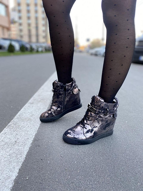 Снікерси жіночі Gofc бронзовий еко-шкіра платформа 8см 38р. (KLS-103) Коломыя - изображение 5