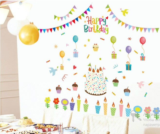 Интерьерная наклейка детская Happy Birthday Киев - изображение 2