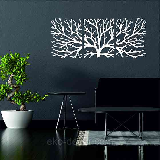 Декоративное настенное Панно «Дерево» Декор на стену 50*110 см, Белый Киев