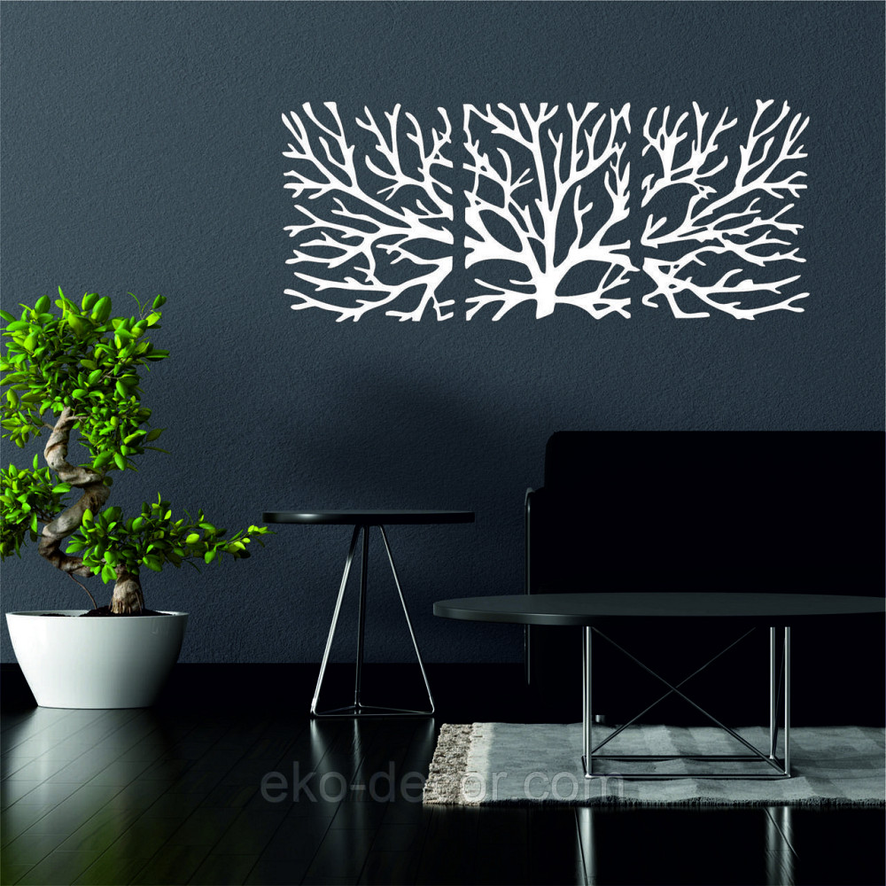 Декоративне настінне Панно «Дерево» Декор на стіну 50*110 см, Білий Київ - фото 6