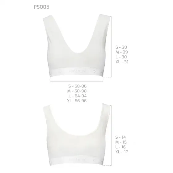 Спортивний топ з еластичної бавовни Passion PS005 TOP S, white Львів