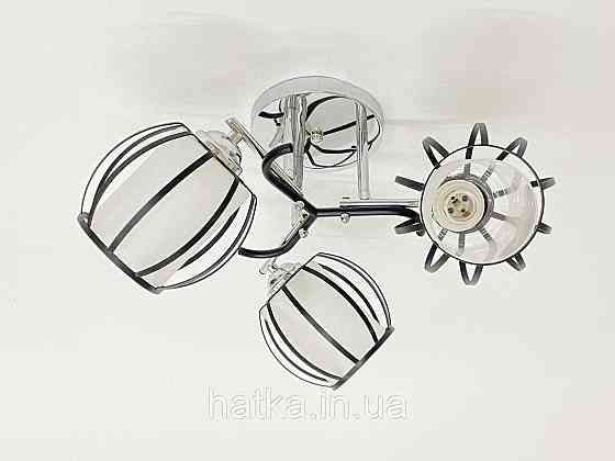 Стельова люстра на 3 плафони 91195/3 хром+чорний Київ