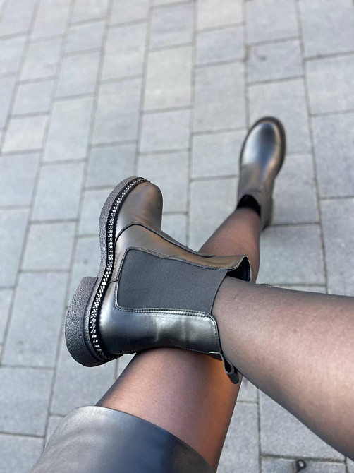 Edan Instruments Черевики жіночі EDAN чорні шкіра натуральна зима висота 15 см (5740) Коломия - фото 2