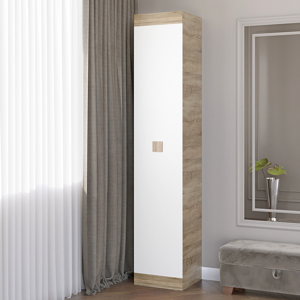 Шкаф-пенал закрытый Эверест Соната дуб сонома + белый (DTM-2275) Львов - изображение 1