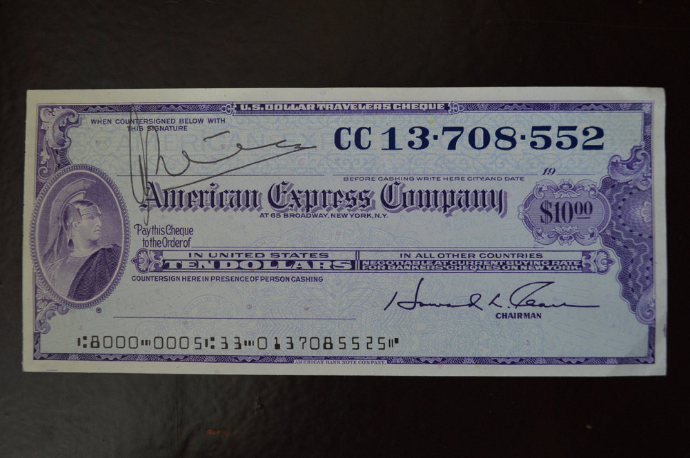 Чек Америкен экспресс 10 $ СС 13.708.552 (ЧК-1) Полтава - изображение 1