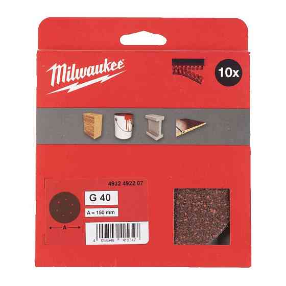 Шліфувальний папір MILWAUKEE O150/6 HL, зерно 40, (10шт) Одесса