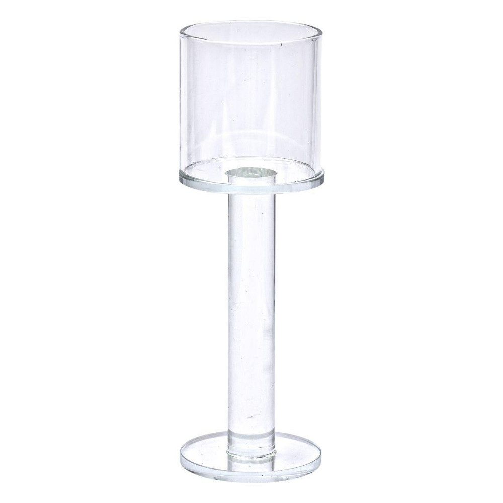 Підсвічник скляний на високій ніжці 6×18.5 см підсвічник келих декоративний прозорий Київ - фото 2