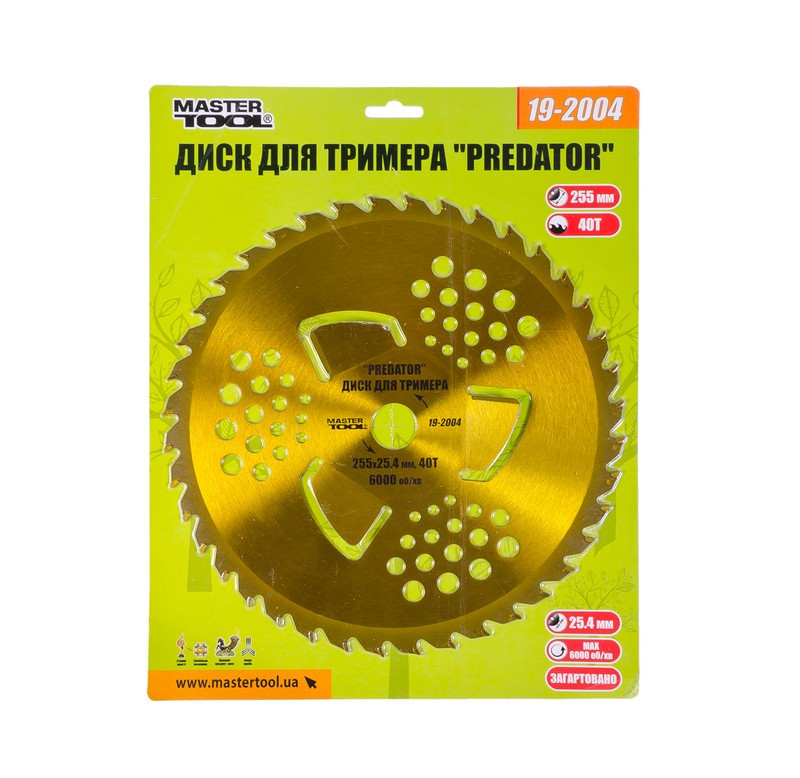 Диск для тримера MASTERTOOL "PREDATOR" 255×25.4×40Т з побідитовою напайкою загартований 19-2004 Коломия - фото 2