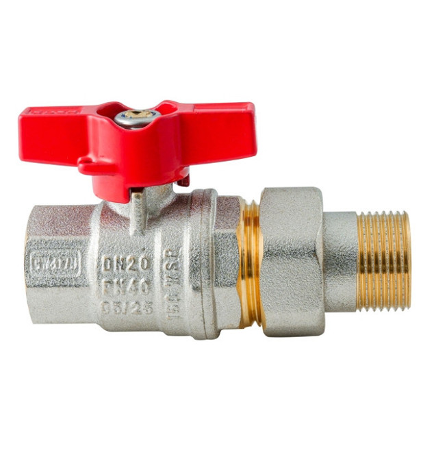 Кран з американкою Koer Extreme KE.227-20 - 3/4" ручка "метелик" червона (KR5766) Київ - фото 4