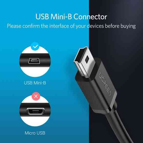 Mini USB OTG кабель-адаптер Ugreen US249 (Черный, 12см) Николаев