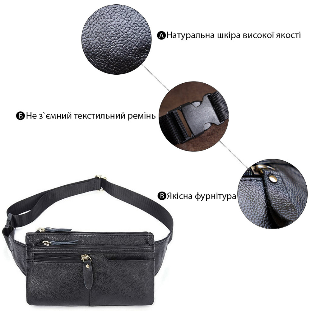 Cумка на пояс Vintage 14735 Черная Киев - изображение 4