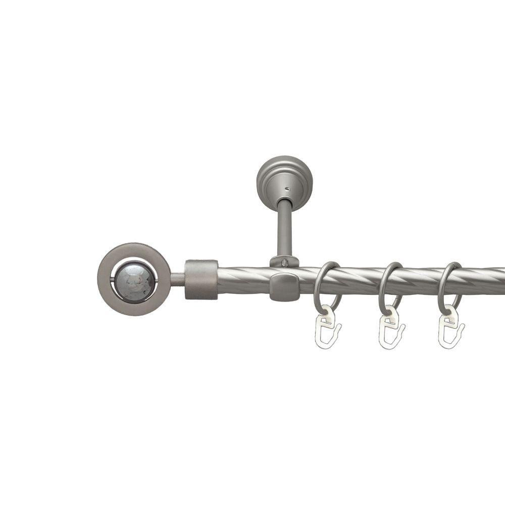 Карниз Orvit Пополо Комбінований металевий однорядний відкритий скручена труба кільце металеве Сатин 16 мм 200 Львов - изображение 1