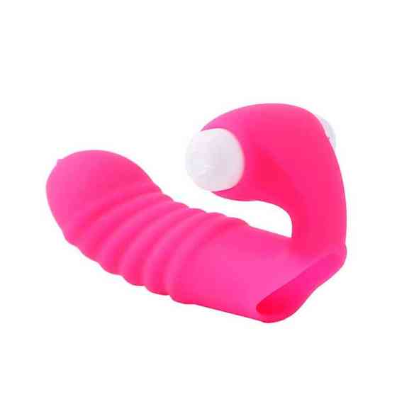 Вібратор на палець з язичком Фуксія Вінниця