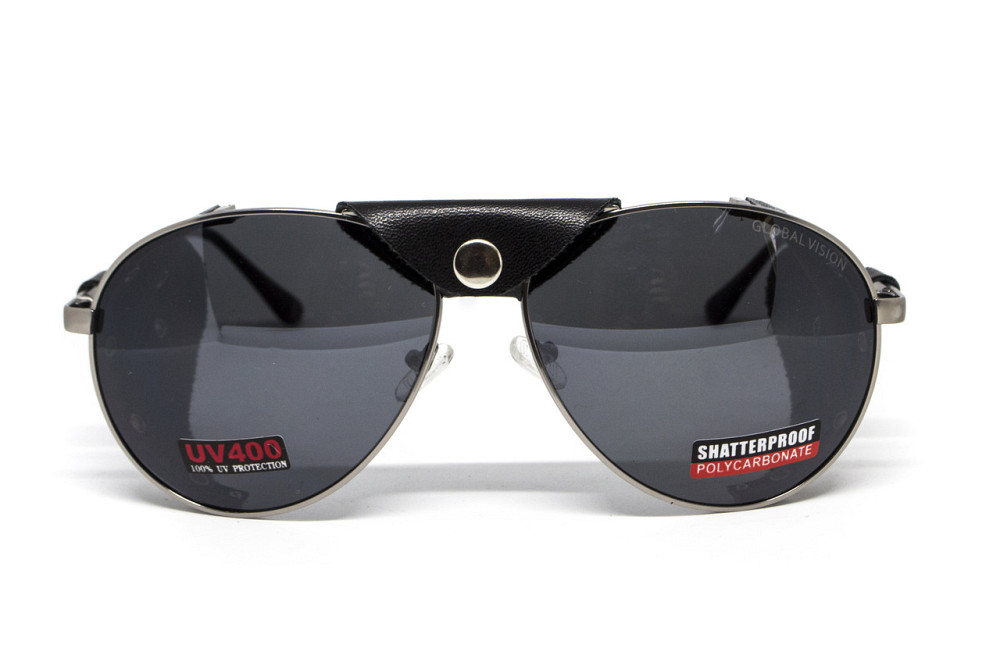 Окуляри захисні Global Vision Aviator-3 (gray), сірі зі з'ємним ущільнювачем із синтетичної "шкіри" Запорожье - изображение 7