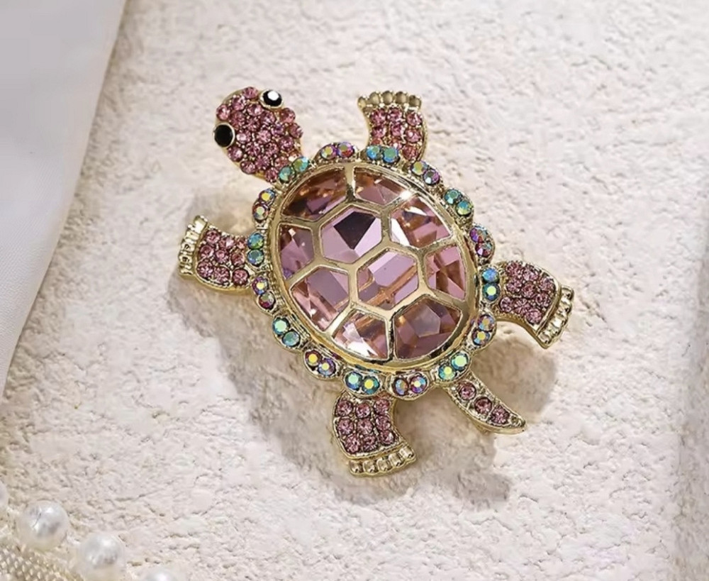 Брошка "Черепашка" Рожевий (0225) Сміла - фото 1