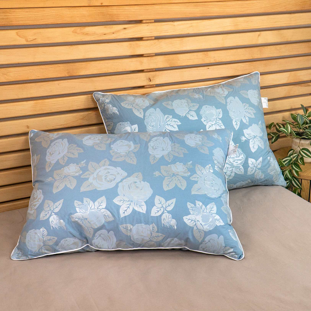 Подушка пуховая YouStar 50% пух 50% перо - упругая 50x70 см (Голубой) Сумы - изображение 4