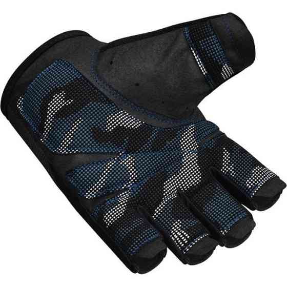 Перчатки для фітнесу RDX T2 Half Blue PLUS-XL Кам'янське