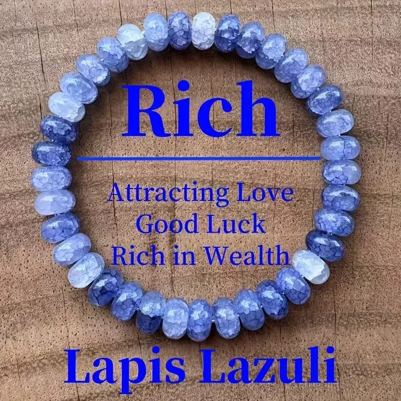 Браслет із лазуриту на еластичній нитці 16–20 см — натуральне каміння для залучення удачі, любові, д Київ - фото 5